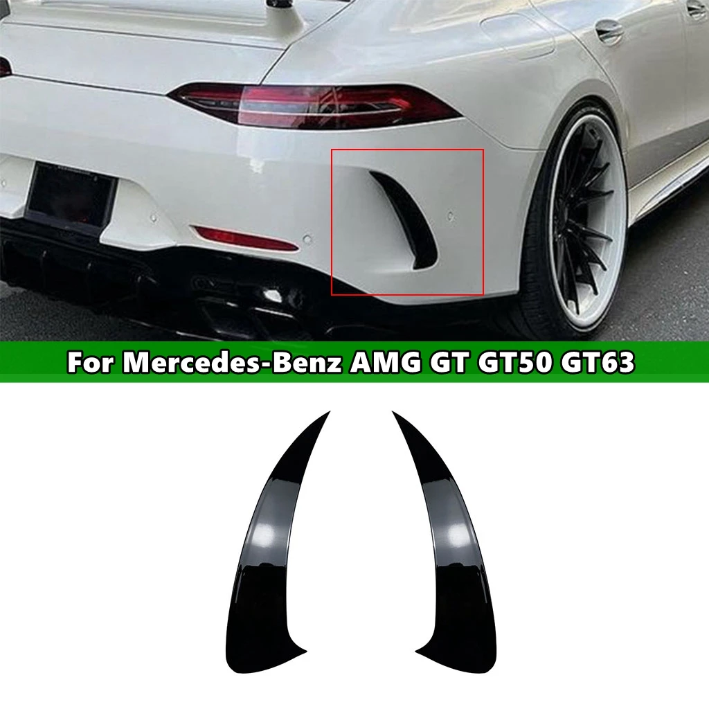 1Pair Automobilio Galinio Buferio Lip Spoileris, Šoninės Oro Ventiliacijos Angos Dangtelio Apdaila Mercedes-Benz AMG GT GT50 GT63 Automobilių Stilius 0