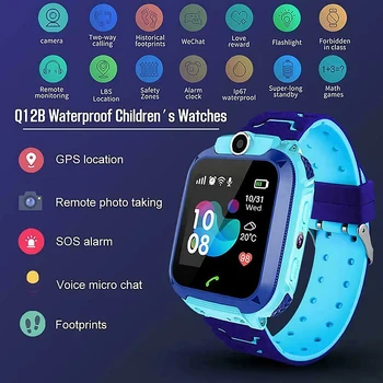 Vaikų Smart Žiūrėti Vaikams Telefono Laikrodį Smartwatch Berniukų, Mergaičių Su Sim Kortele Foto Vandeniui IP67 Dovana 